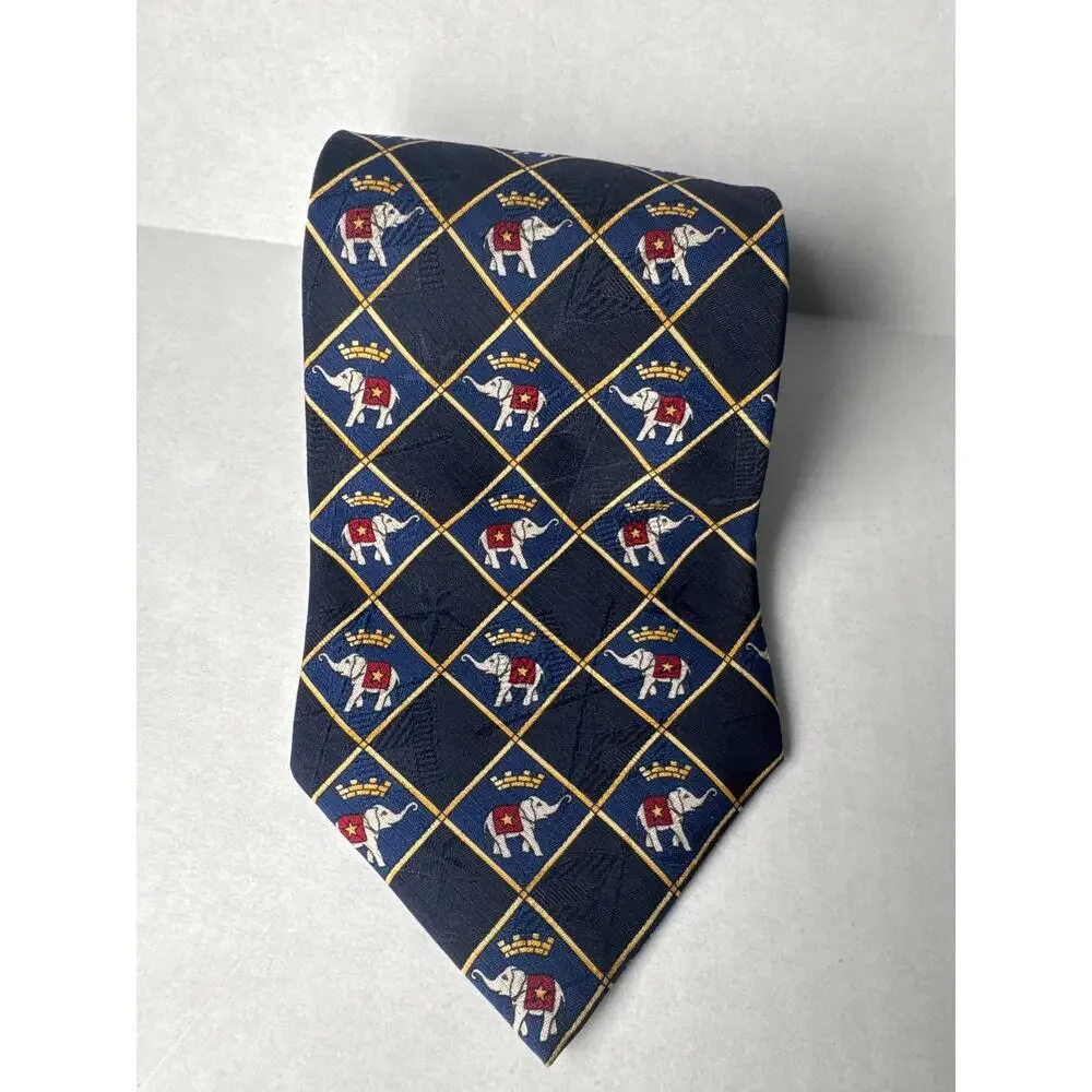 Tommy Hilfiger Mens Elephant Tie dark blue Necktie